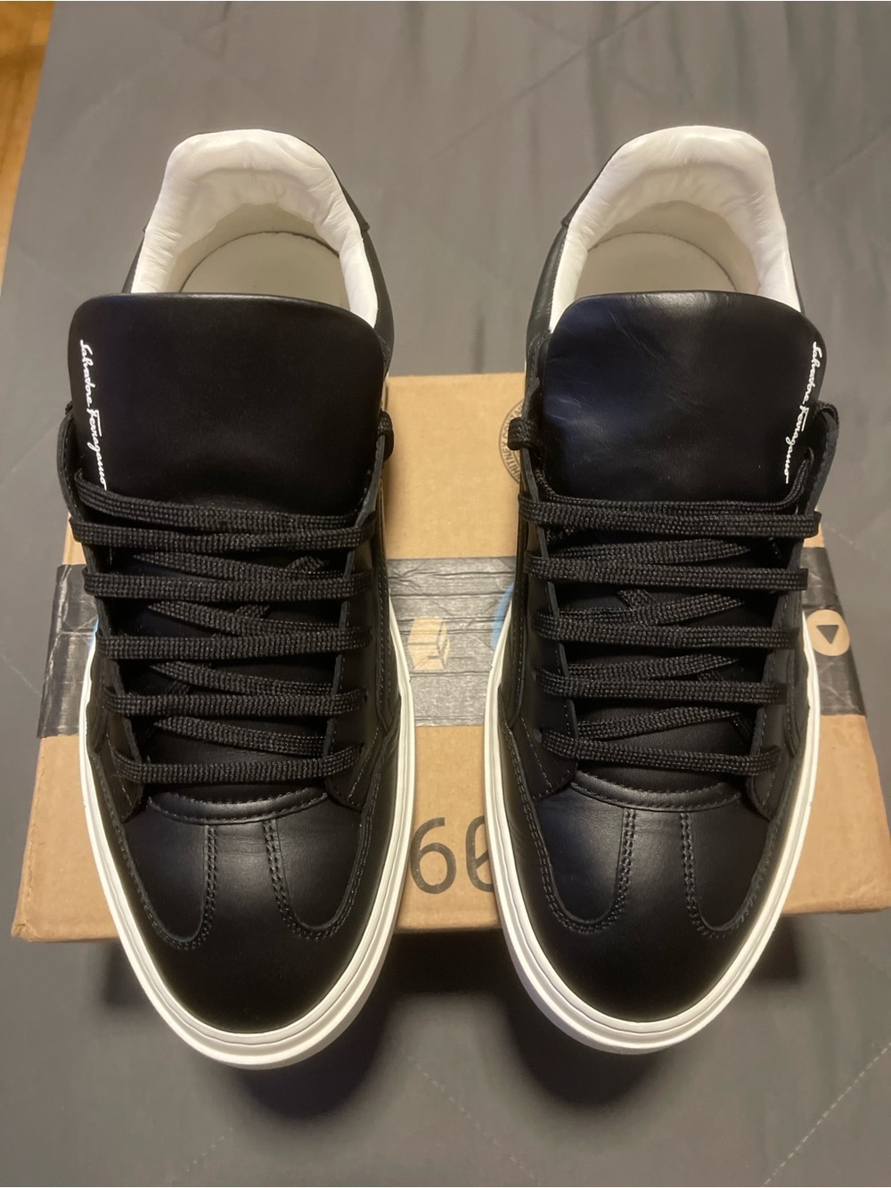 Black Leather Low-Top Sneakers - Designer Style